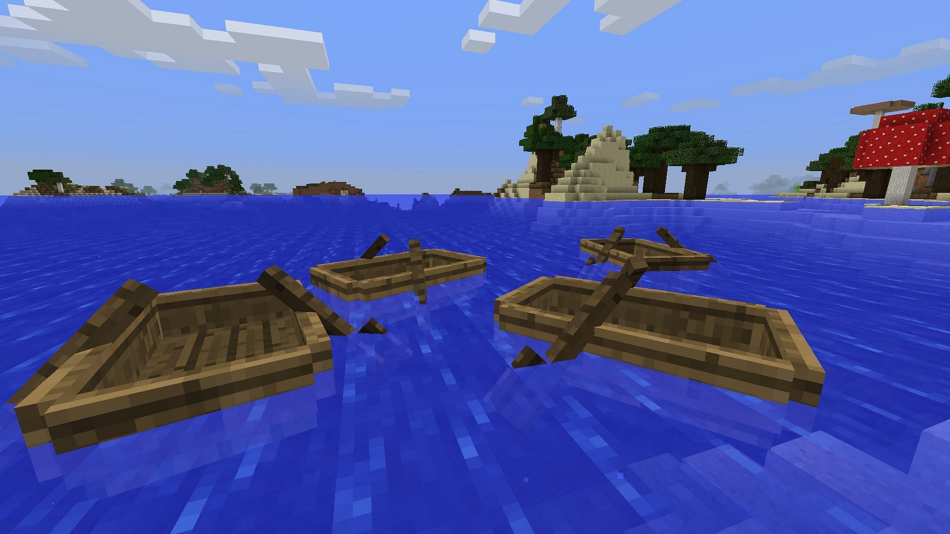 Some entities like boats and minecarts can be broken by maces in Minecraft Java without losing durability (Image via Mojang)