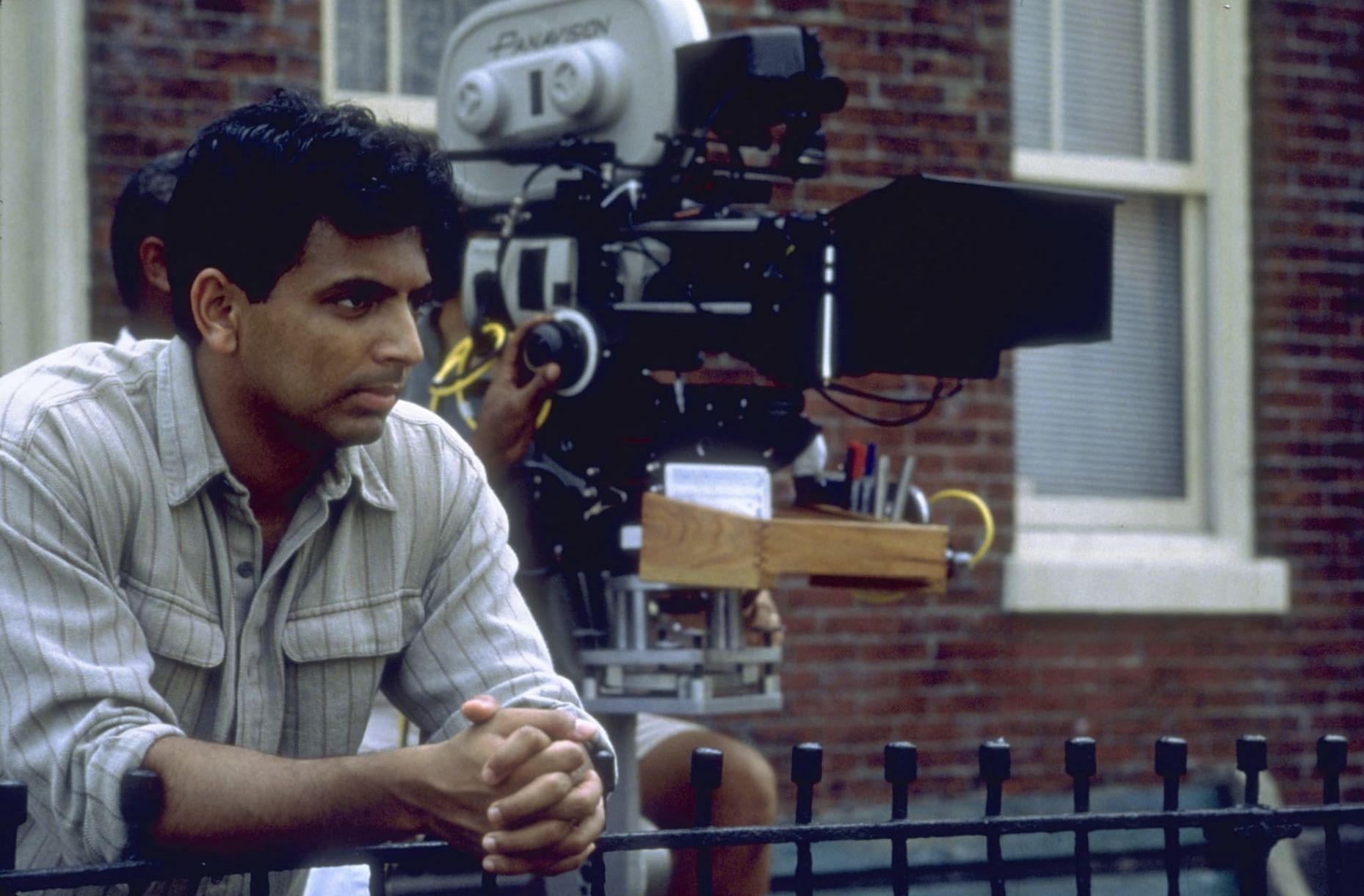 M. Night Shyamalan filming The Sixth Sense (Image via IMDb)