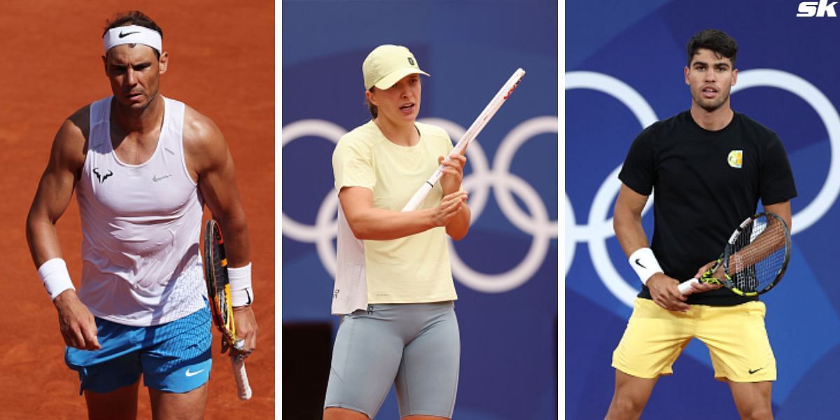 (From L-R) Rafael Nadal, Iga Swiatek and Carlos Alcaraz [Source: Getty Images]