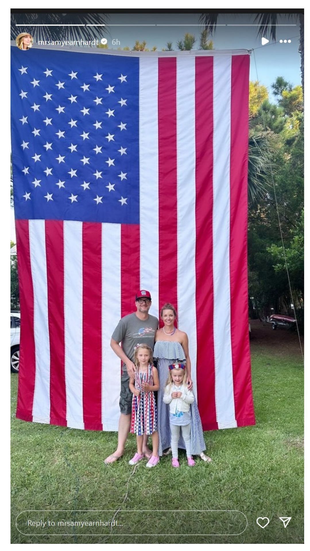 Dale Earnhardt Jr. with his family on the 4th of July