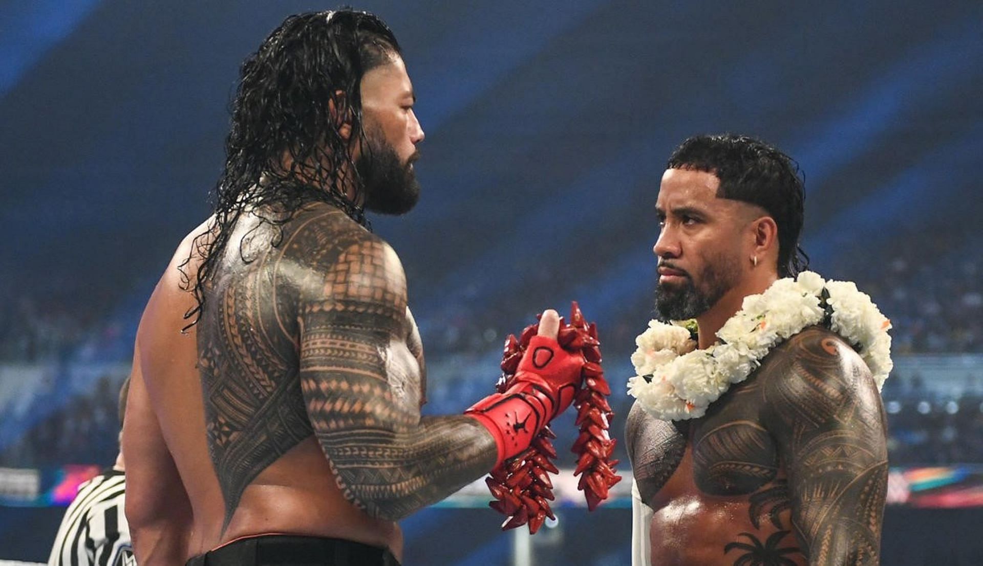 Roman Reigns faced Jey Uso in Tribal Combat. (credit: WWE.com)