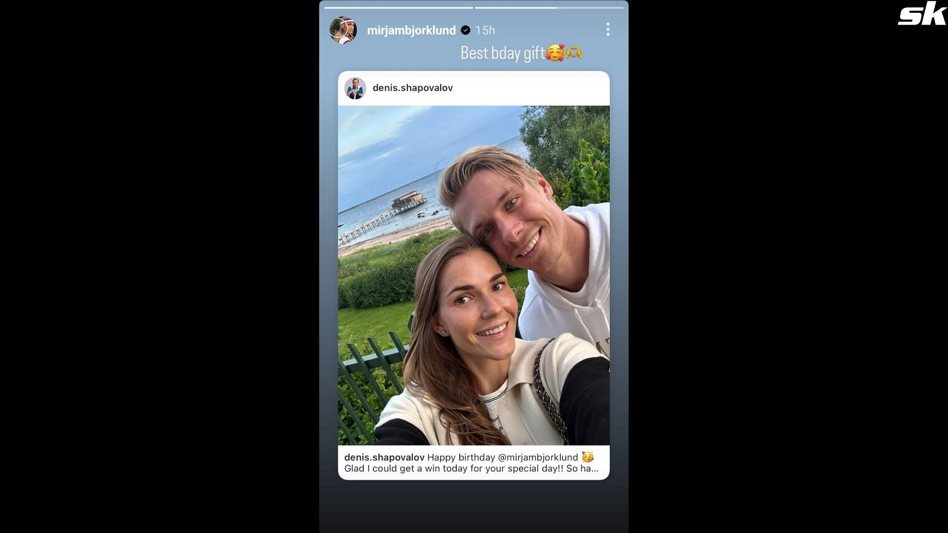 Mirjam Bjorklund responds to boyfriend Denis Shapovalov&#039;s birthday wish (Picture: @mirjambjorklund Instagram)