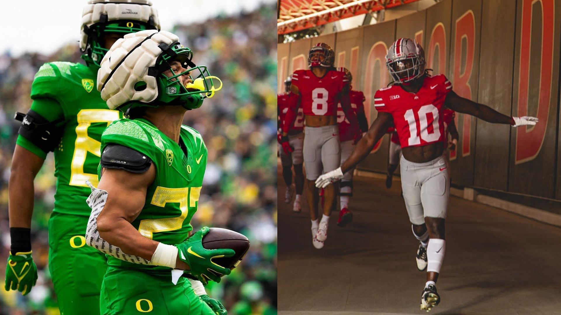 The Oregon Ducks and the Ohio State Buckeyes 