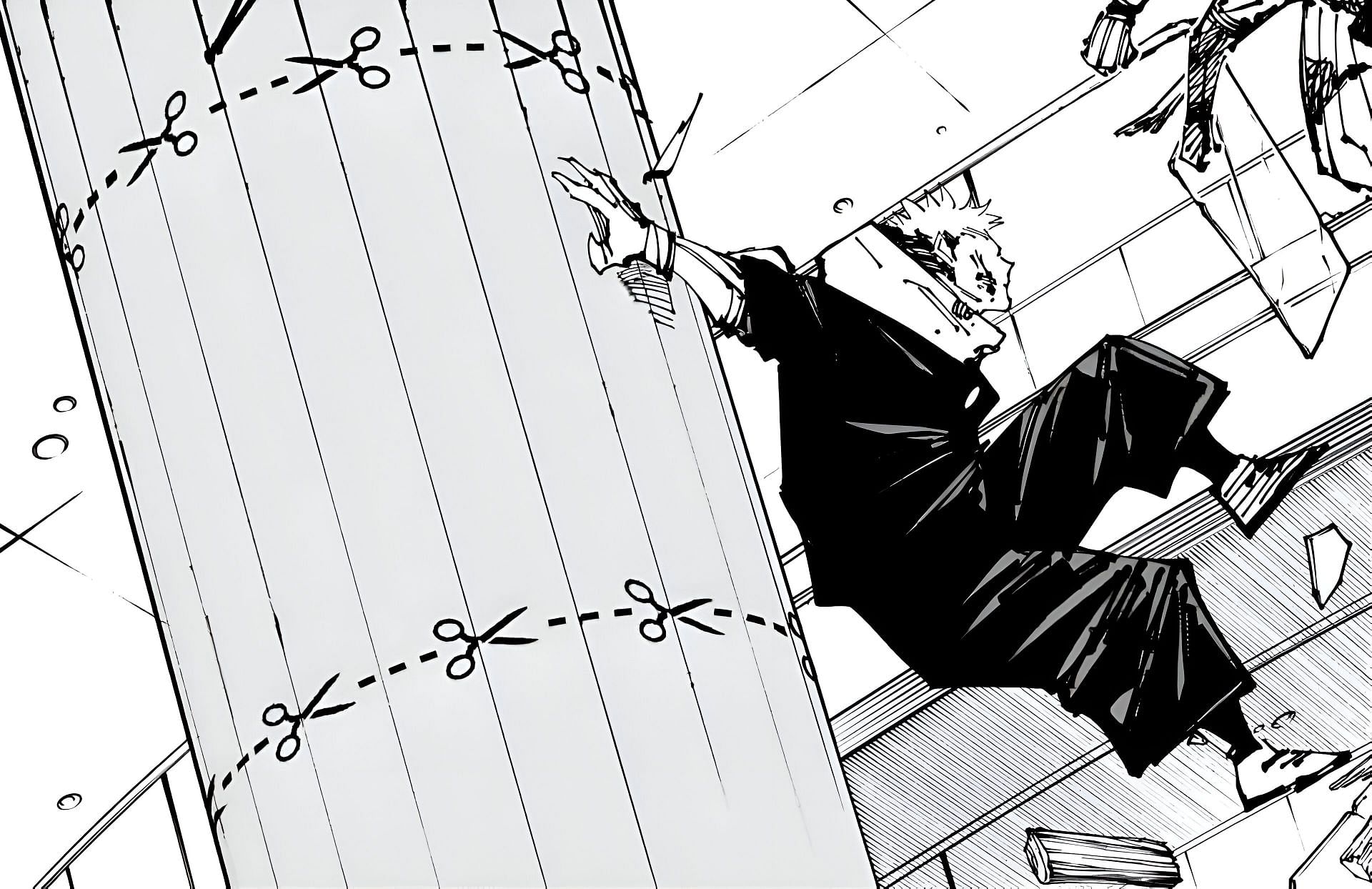 Itadori Yuji using his cursed technique against Sukuna (Image via Shueisha)