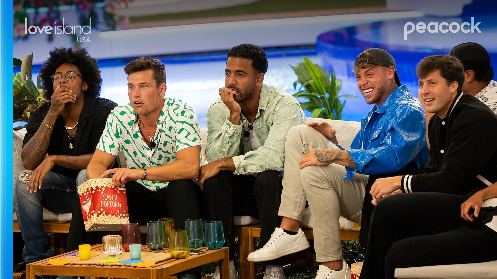 The cast watching clips from the season (Image via X/@loveislandusa)