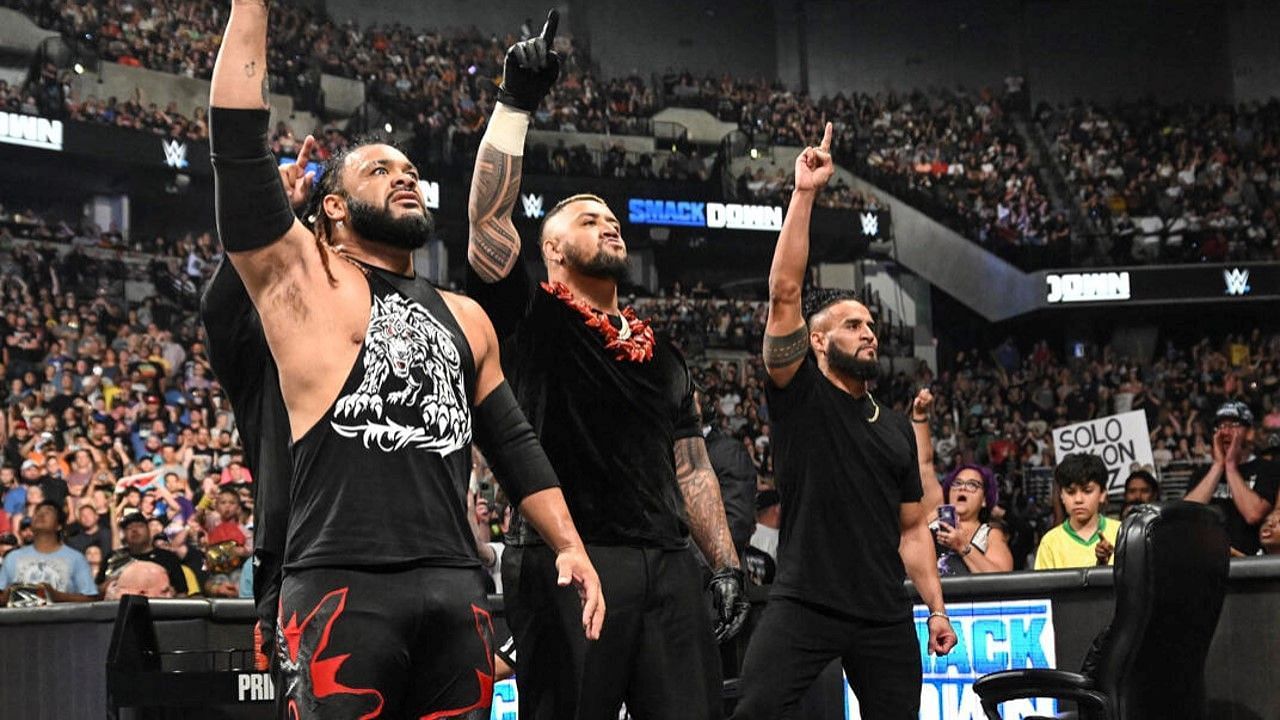 The Bloodline laid out Cody Rhodes on SmackDown this week [Image credits: WWE]