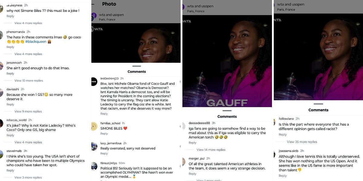 Sports fans on Instagram react to Coco Gauff&#039;s appointment as Team USA&#039;s flag bearer