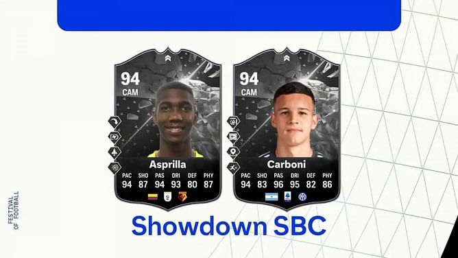 EA FC 24 Valentin Carboni vs Yaser Asprilla Showdown SBCs: All tasks and cheapest solutions