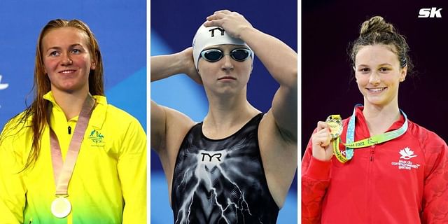 Ariarne Titmus (L), Katie Ledecky (C), Summer McIntosh (R). PHOTO: All from Getty