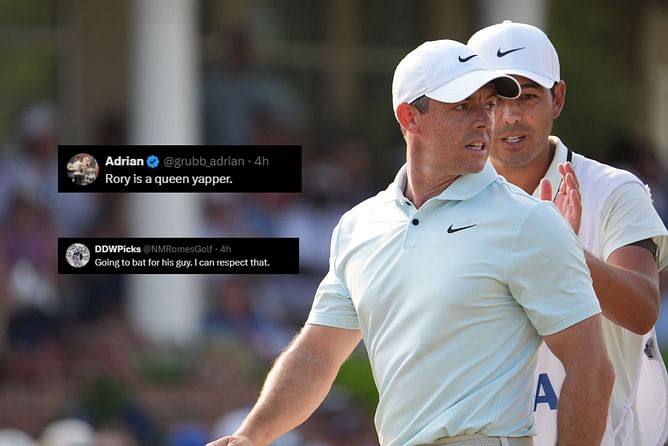 "Queen yapper";"I can respect that"- Fans torn as Rory McIlroy hits back against Tiger Woods' ex-coach over caddie criticism