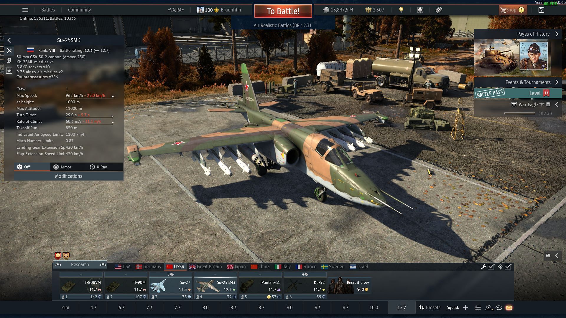 The Su-25SM3 in War Thunder (Image via Gaijin Entertainment)