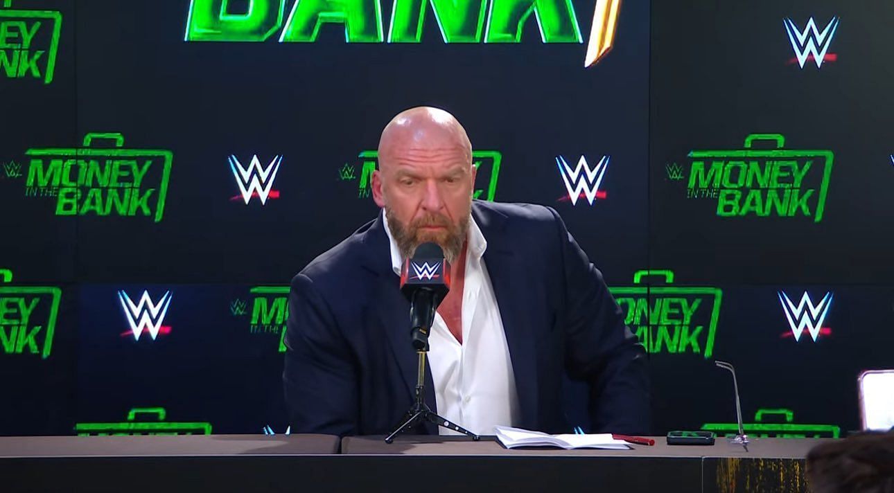 Triple addressing the post MITB press event (Credit: @WWE X/Twitter account)