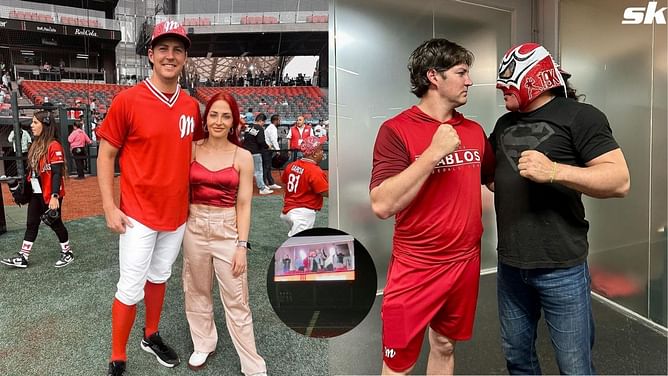PHOTO: Trevor Bauer's agent Rachel Luba leads "legendary dance party" during rain delay at pitcher's LMB game against Bravos de Leon