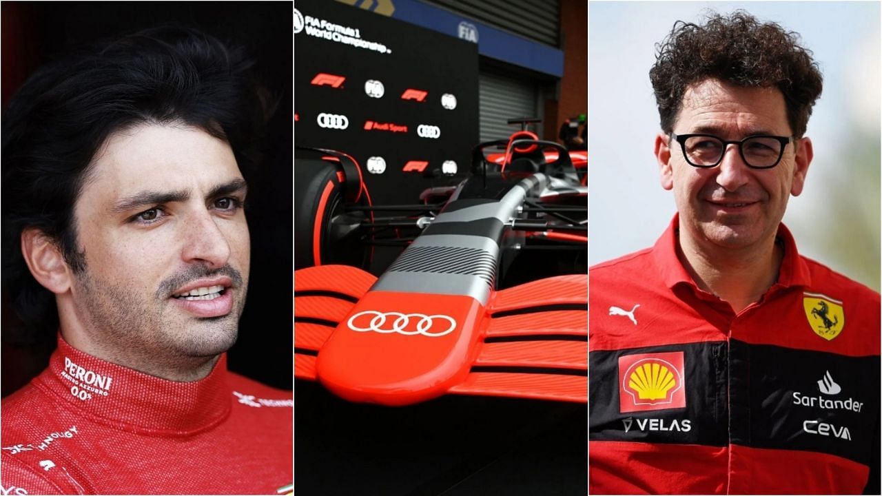 Carlos Sainz, Audi F1 and Mattia Binotto, Credit: Getty Images.