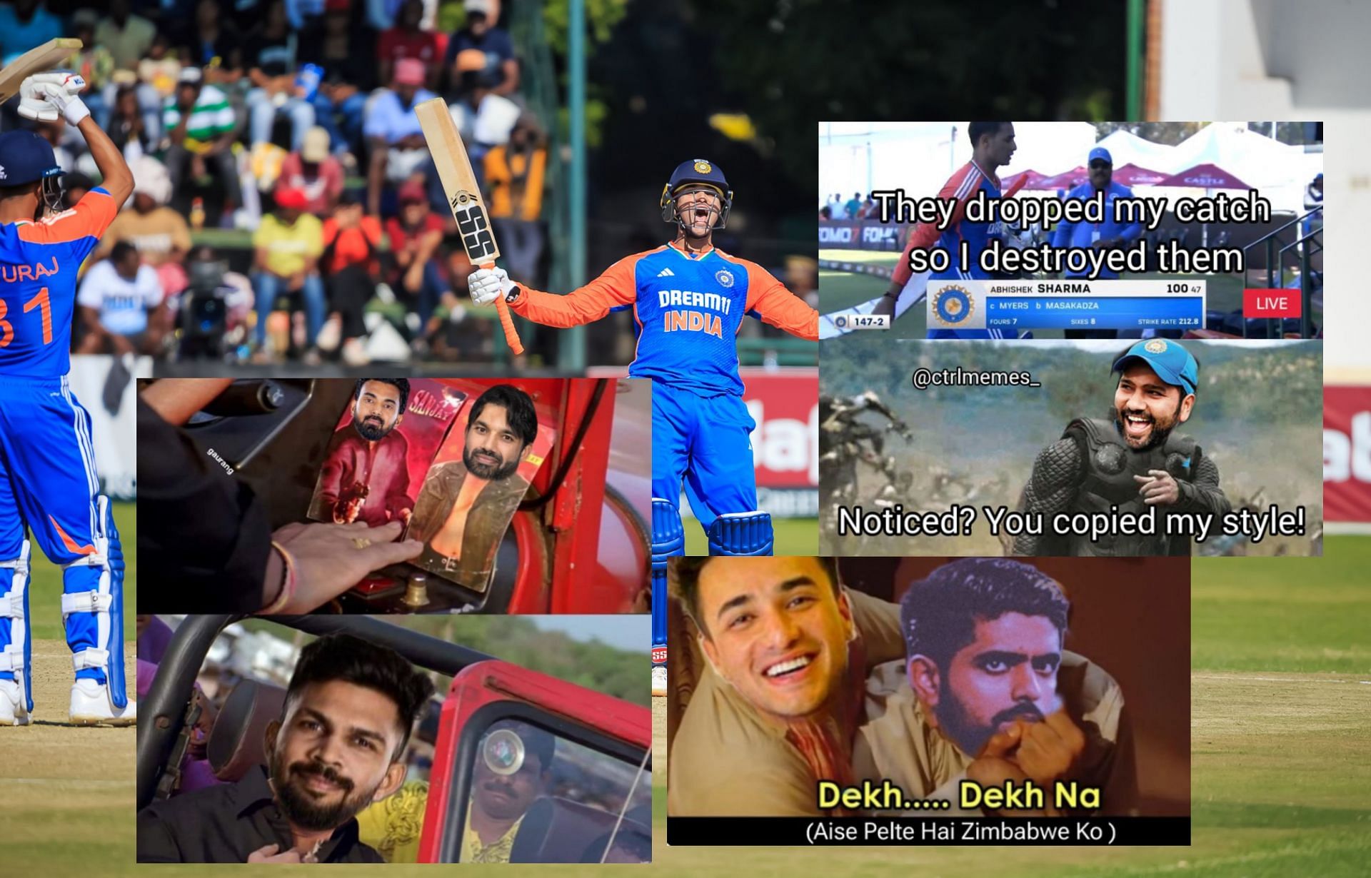 Fans react after 1st innings on Sunday. (Image: BCCI, @Ctrlmemes_,BoiesX45, @IsolatedMonk/X)