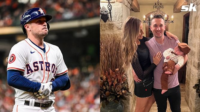 "My dad takes the best pics" - Alex Bregman captures son Knox making a splash of joy in poolside fun with mom Reagan donning red swimsuit