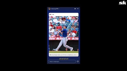 Screenshot from Madisyn Seager's story on Instagram