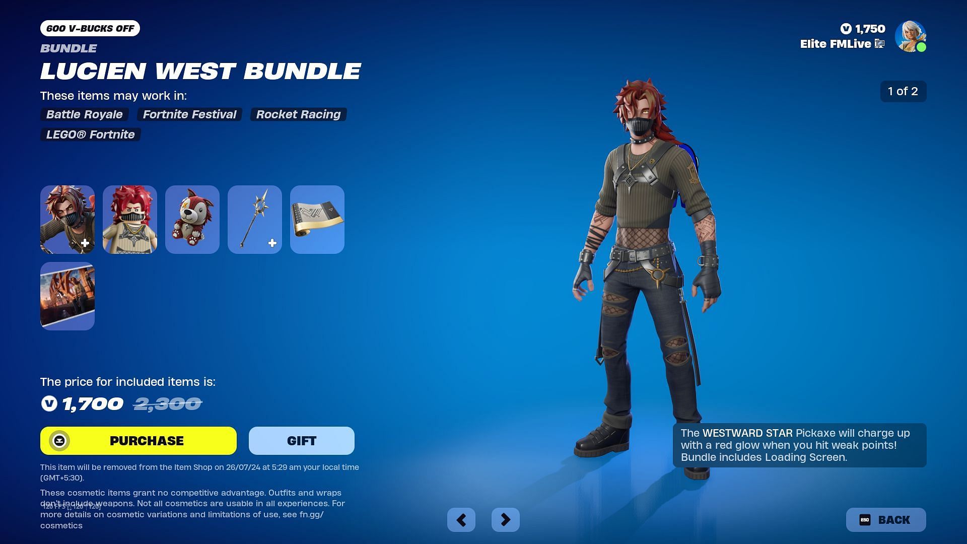 The Lucien West bundle is in the Item Shop for a limited time (Image via Epic Games)