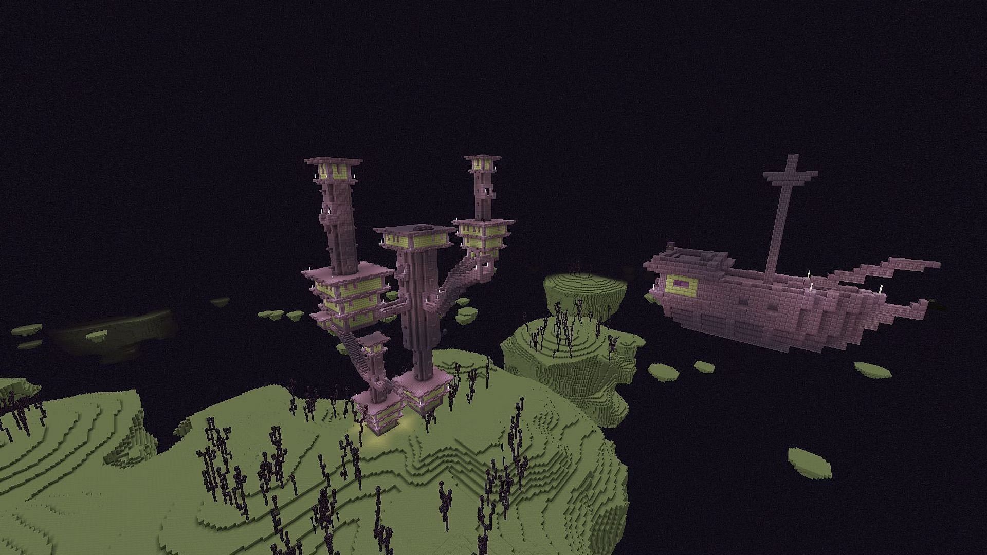 The End dimension is the home to Enderman (Image via Minecraft)