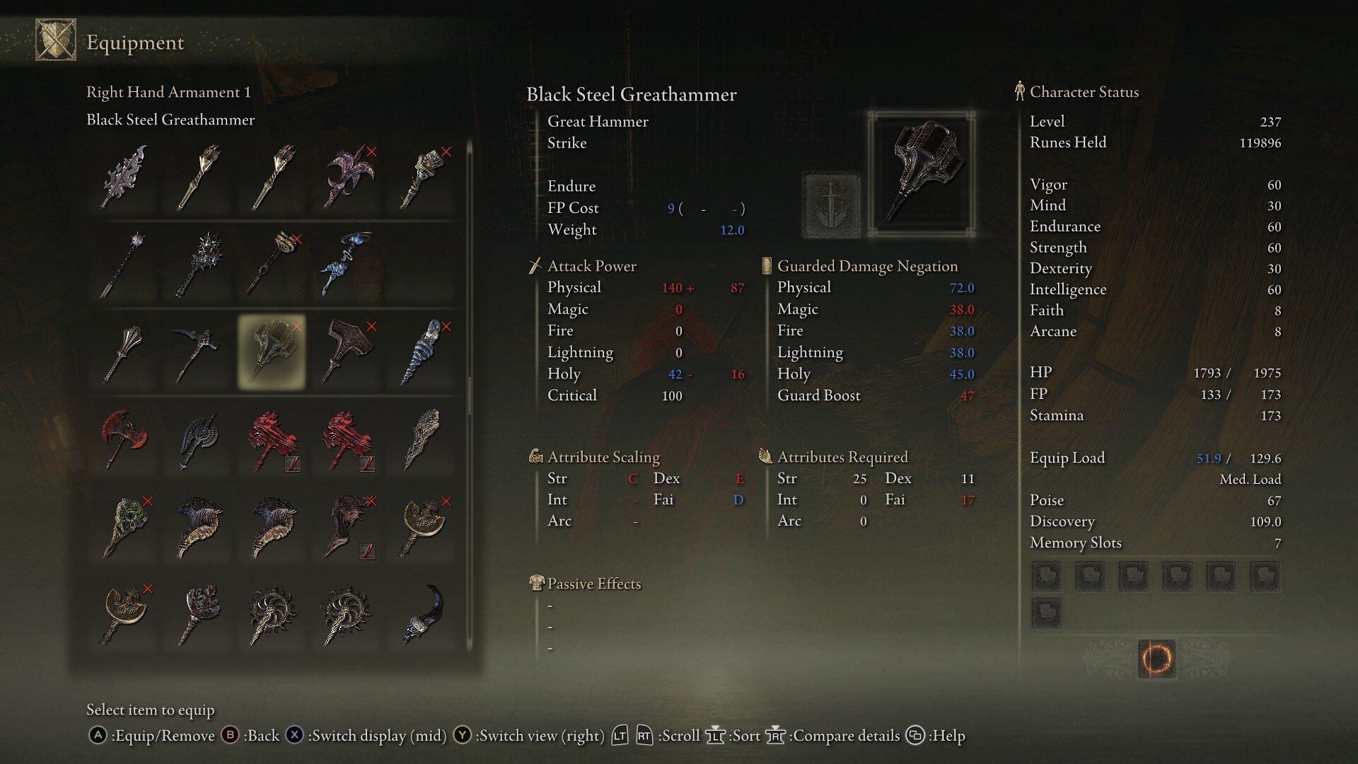 The Black Steel Greathammer (Image via FromSoftware)