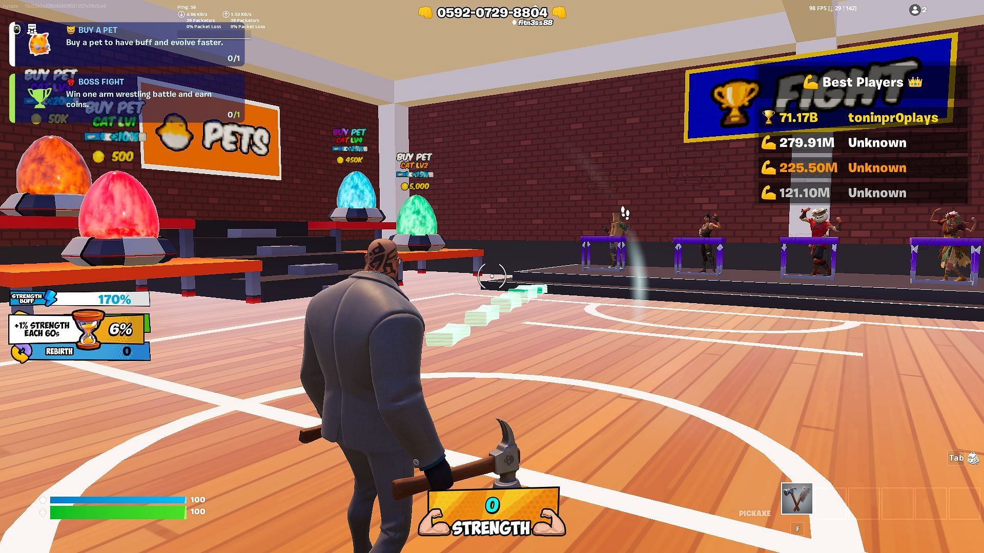 Fortnite Gym Simulator in-game (Image via Epic Games)