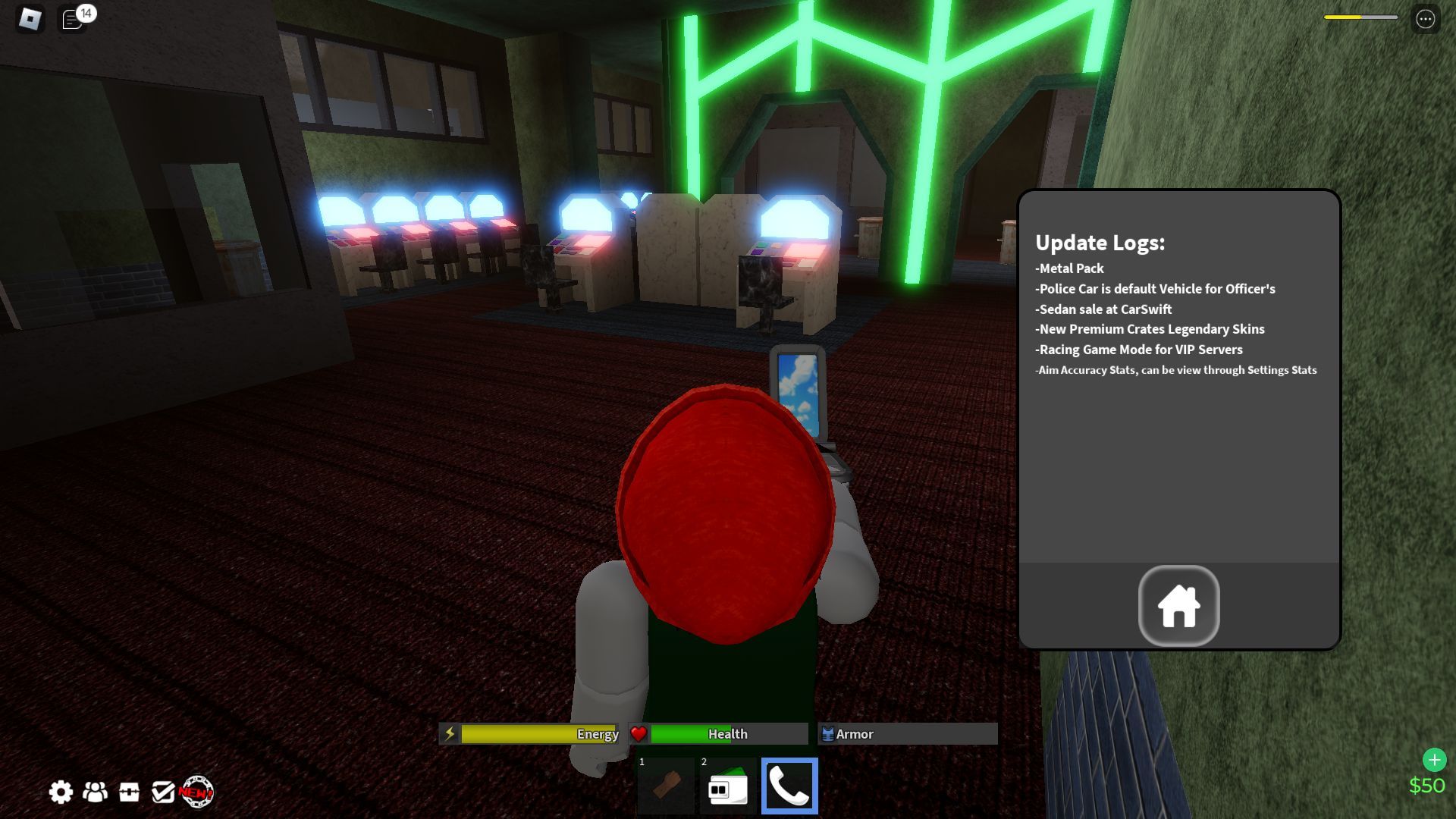 In-game update log (Image via Roblox)