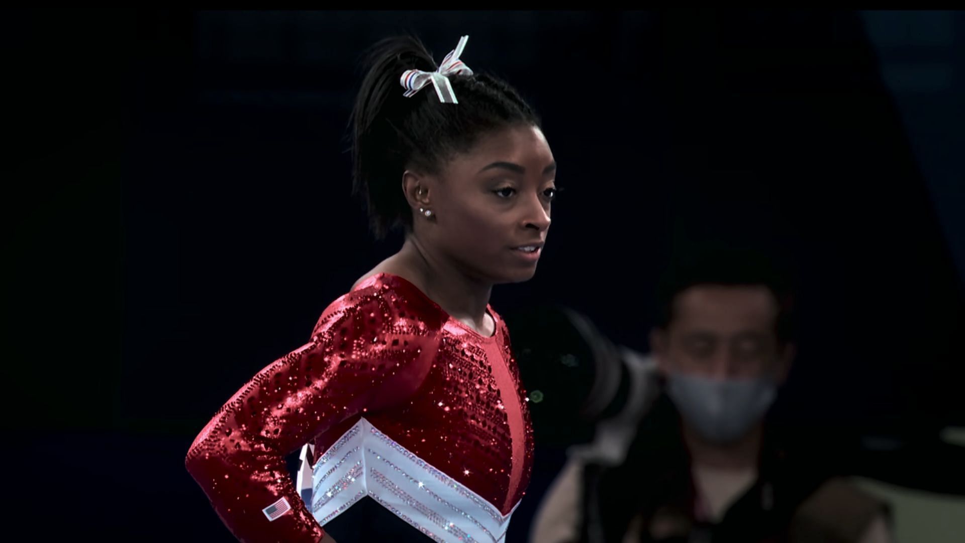 Simone Biles at the Tokyo Olympics (Image via Netflix)