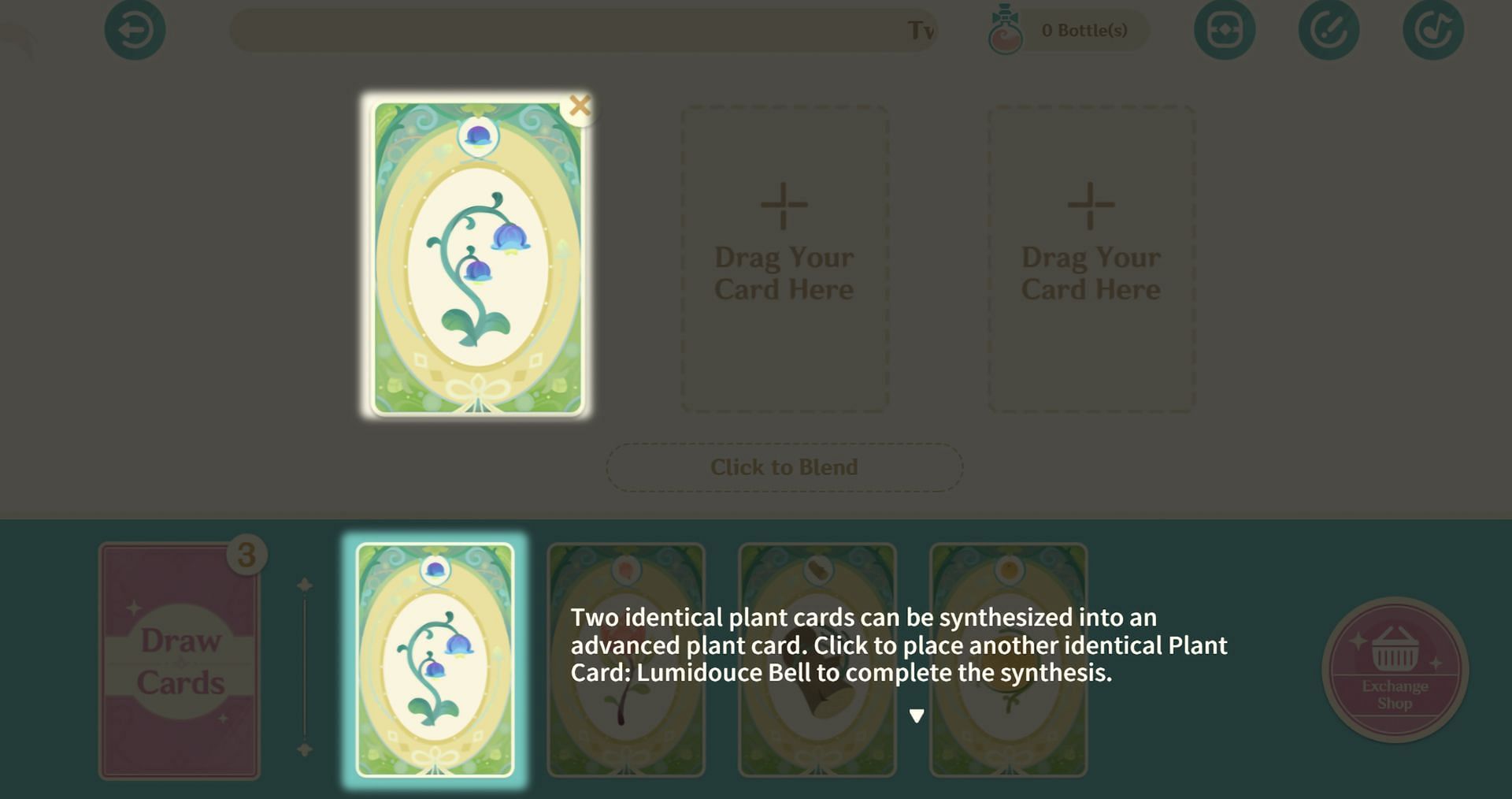 Stack Plant Cards to make Advanced ones (Image via HoYoverse)