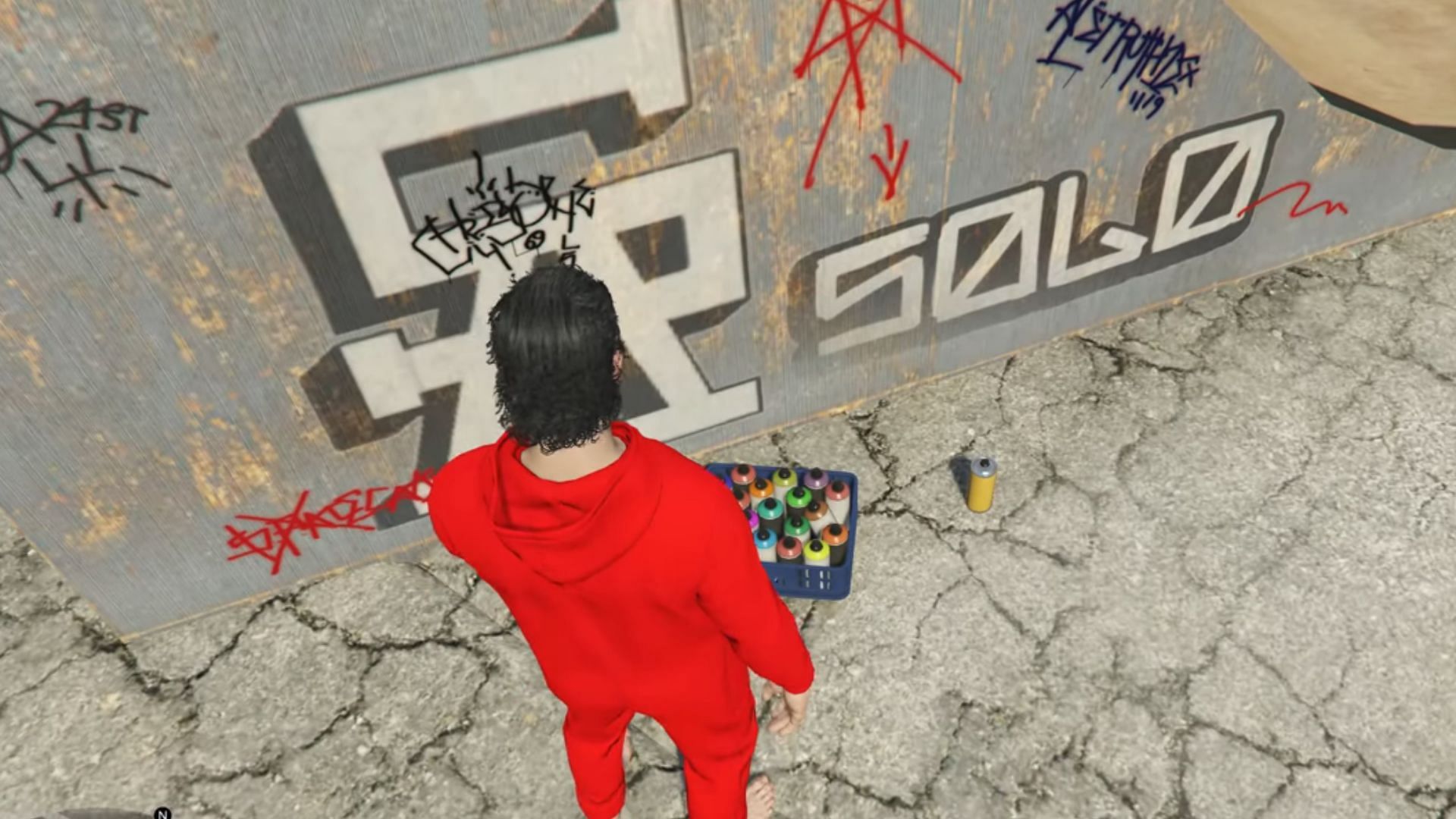 You can collect a Spray Can from baskets like this (Image via Rockstar Games || YouTube/Gtamen)