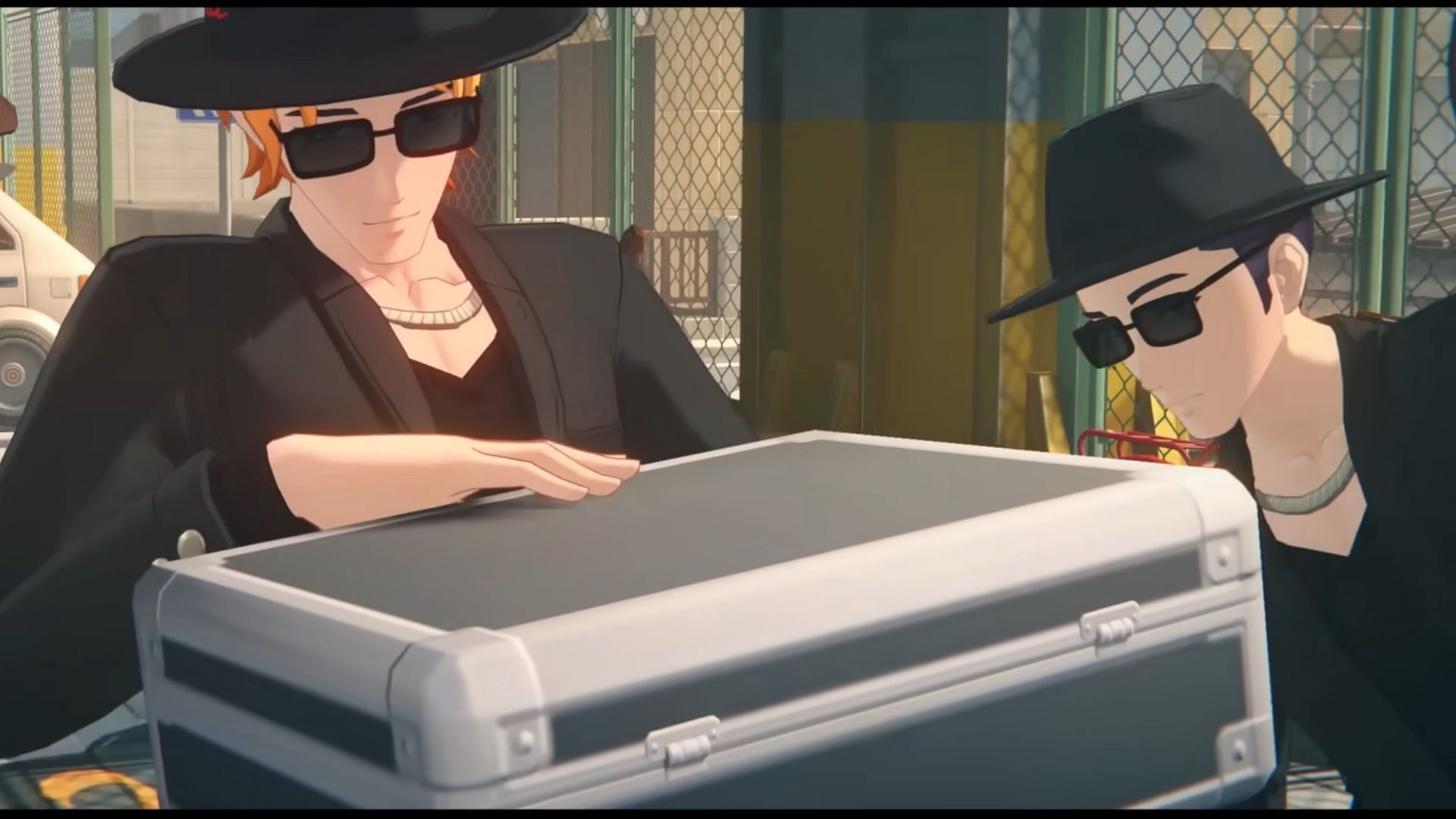 Image of Zenless Zone Zero NPCs opening a briefcase