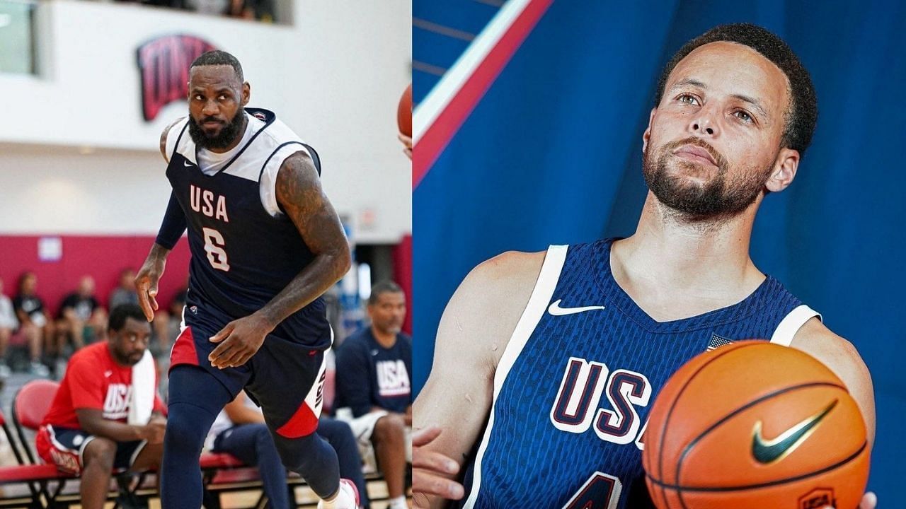 &quot;Future Laker teammates&quot;: NBA fans react to LeBron James - Steph Curry connection for a 3-pointer during Team USA vs Select skirmish (Credit: LeBron James, USA