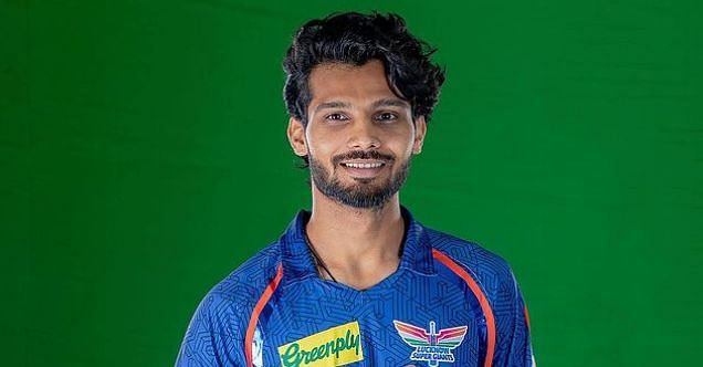 Prerak Mankad in the Lucknow Super Giants photoshoot ahead of IPL 2023 (Image Credits: Prerak Mankad&#039;s Instagram)