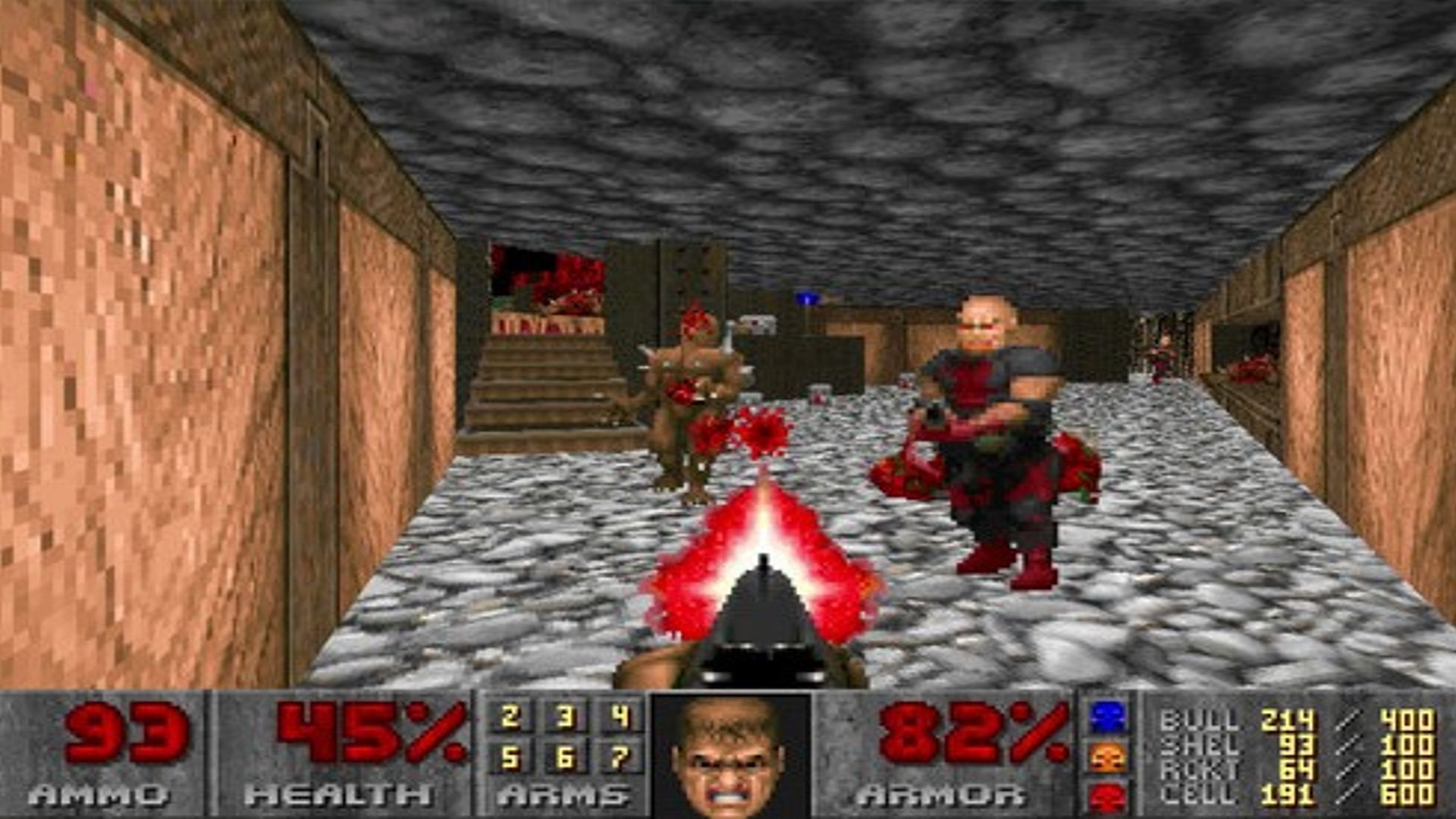 This game is a 2.5D first-person shooter (Image via id Software)