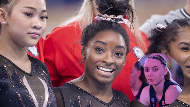 Simone Biles and Suni Lee (main frame) and Paige Bueckers (inset) - Source: Getty Images 