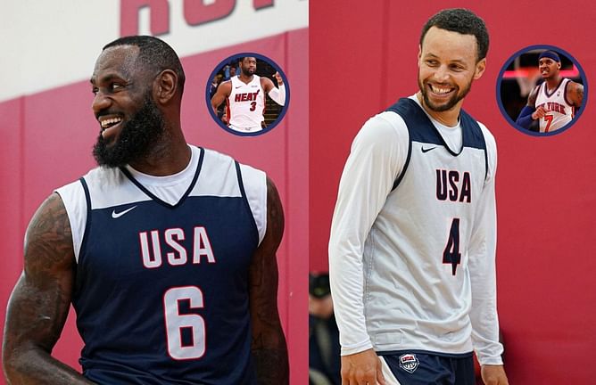 In Photos: Dwyane Wade and Carmelo Anthony light up Team USA camp by linking arms with LeBron James, Steph Curry & more
