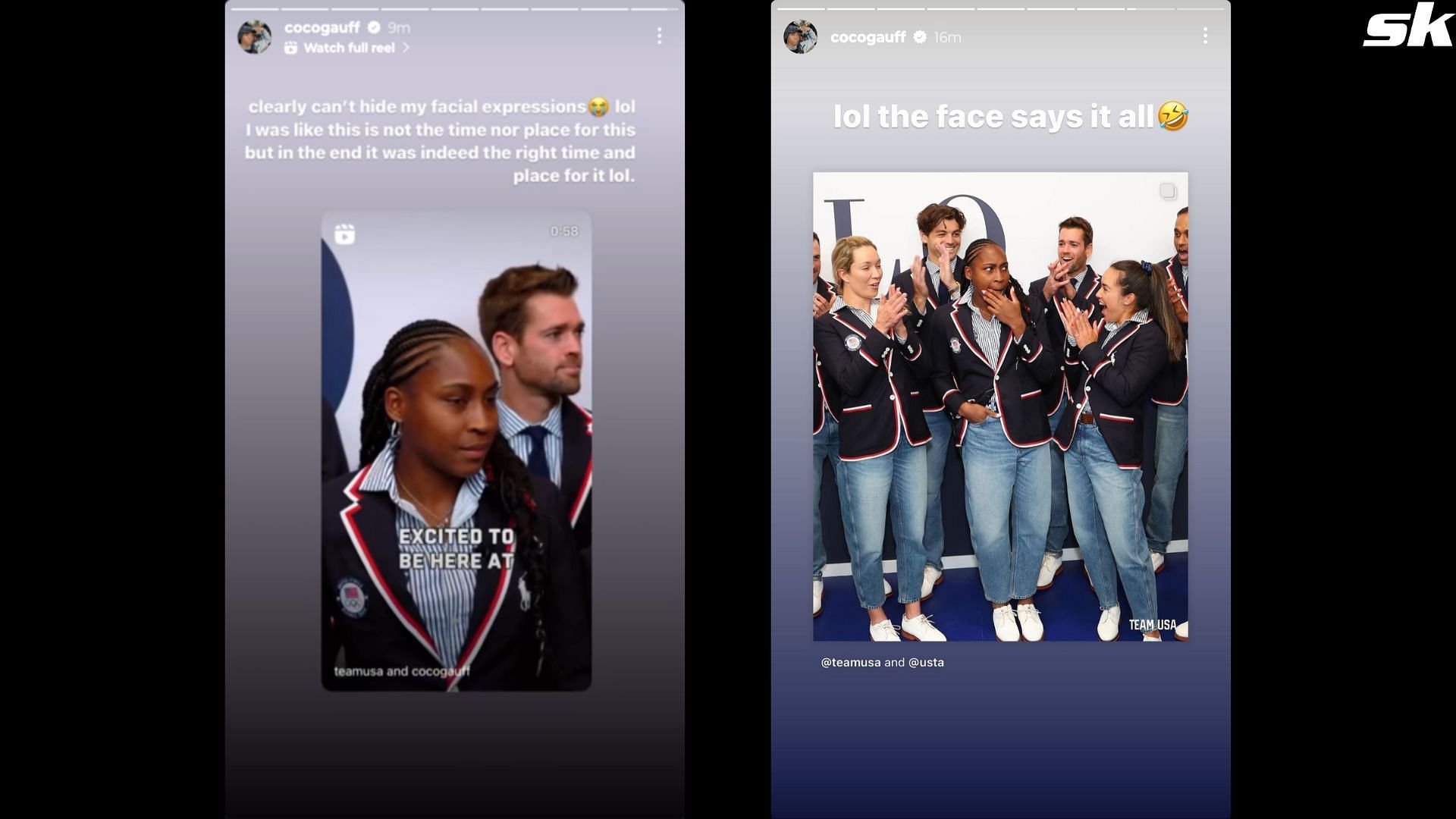 Coco Gauff reacts to being selected as the U.S. flag bearer at the 2024 Paris Olympics (All Images: Coco Gauff&#039;s Instagram)