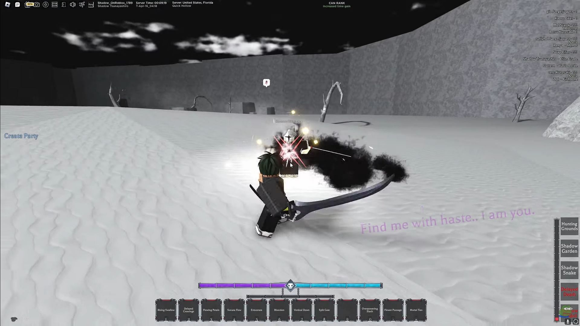 Fighting the boss in Hueco Mundo (Image via Roblox || MaxiMayer on YouTube)