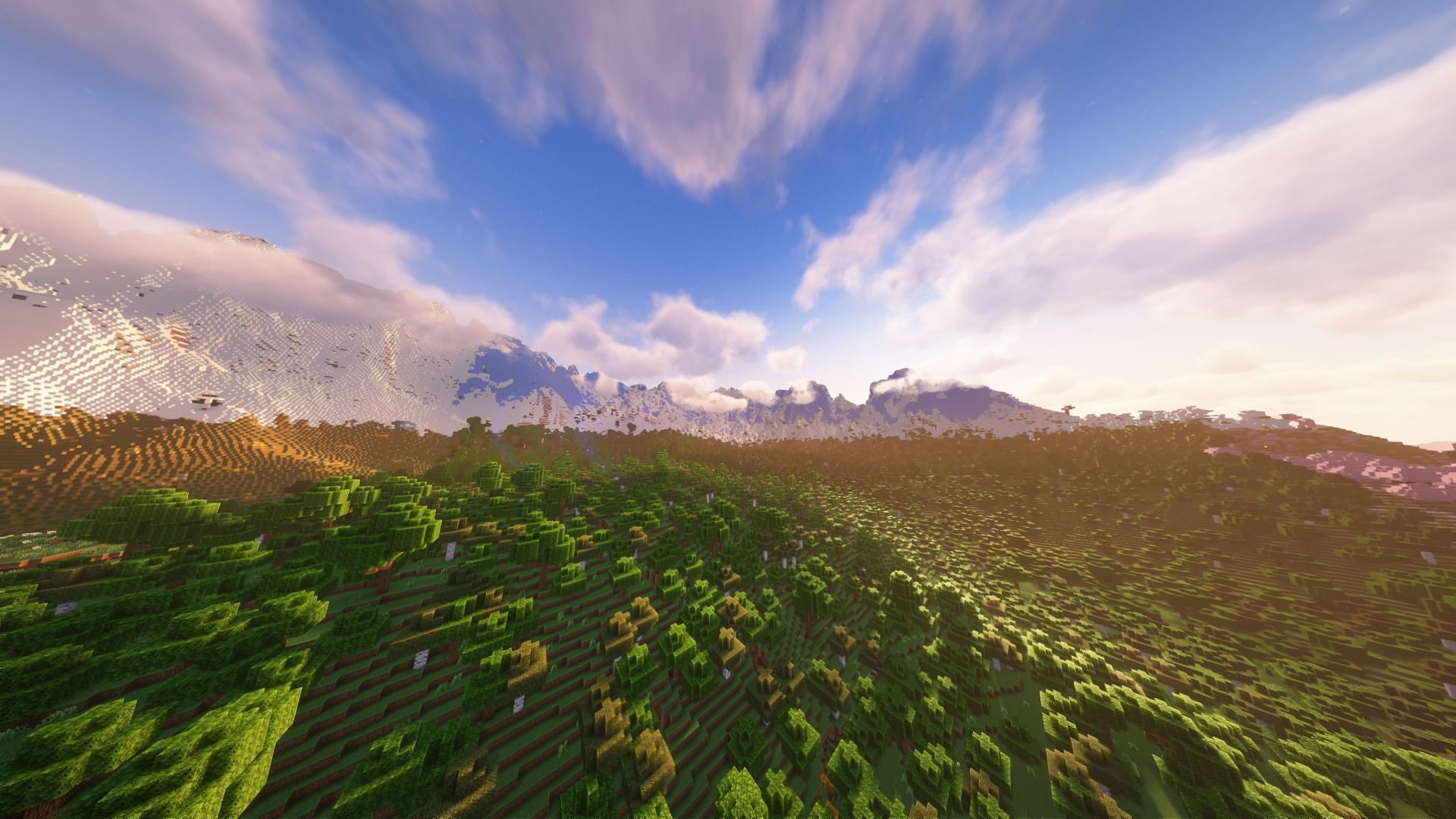 Incredibly tall mountains generated by the tectonic mod (Image via Mojang)