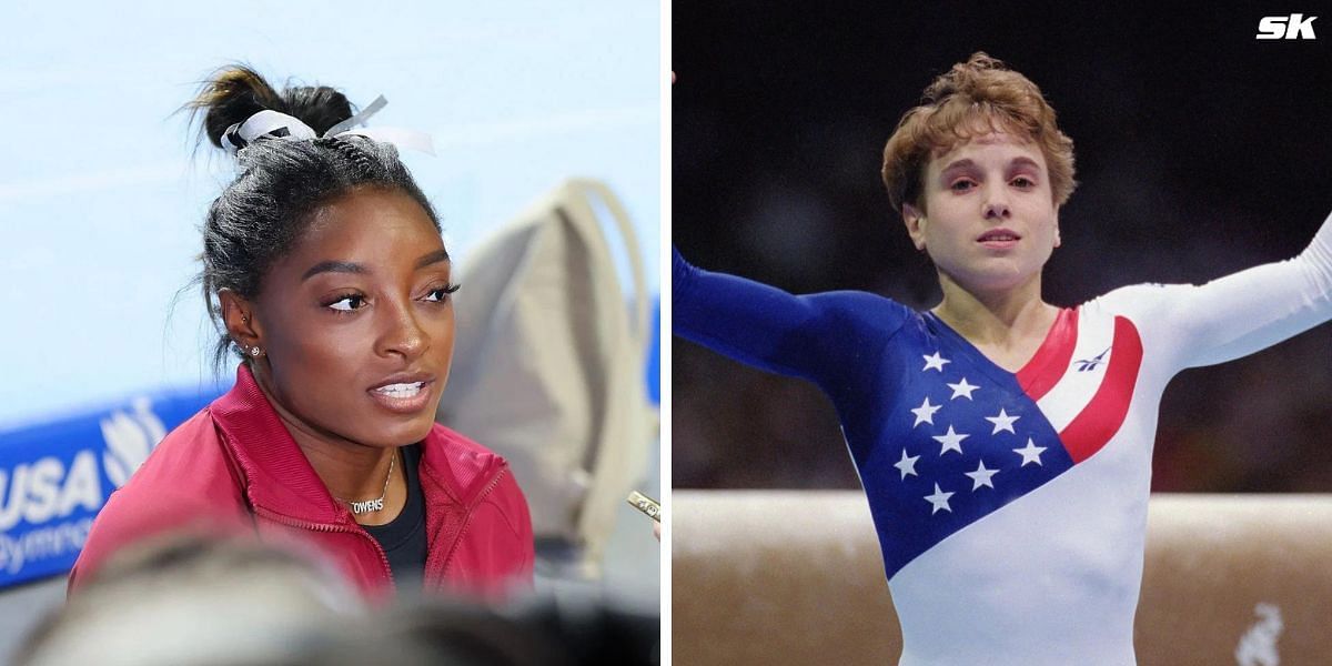 Simone Biles on Kerri Strug in her docuseries released on Netflix. PHOTO: Both from Getty Images