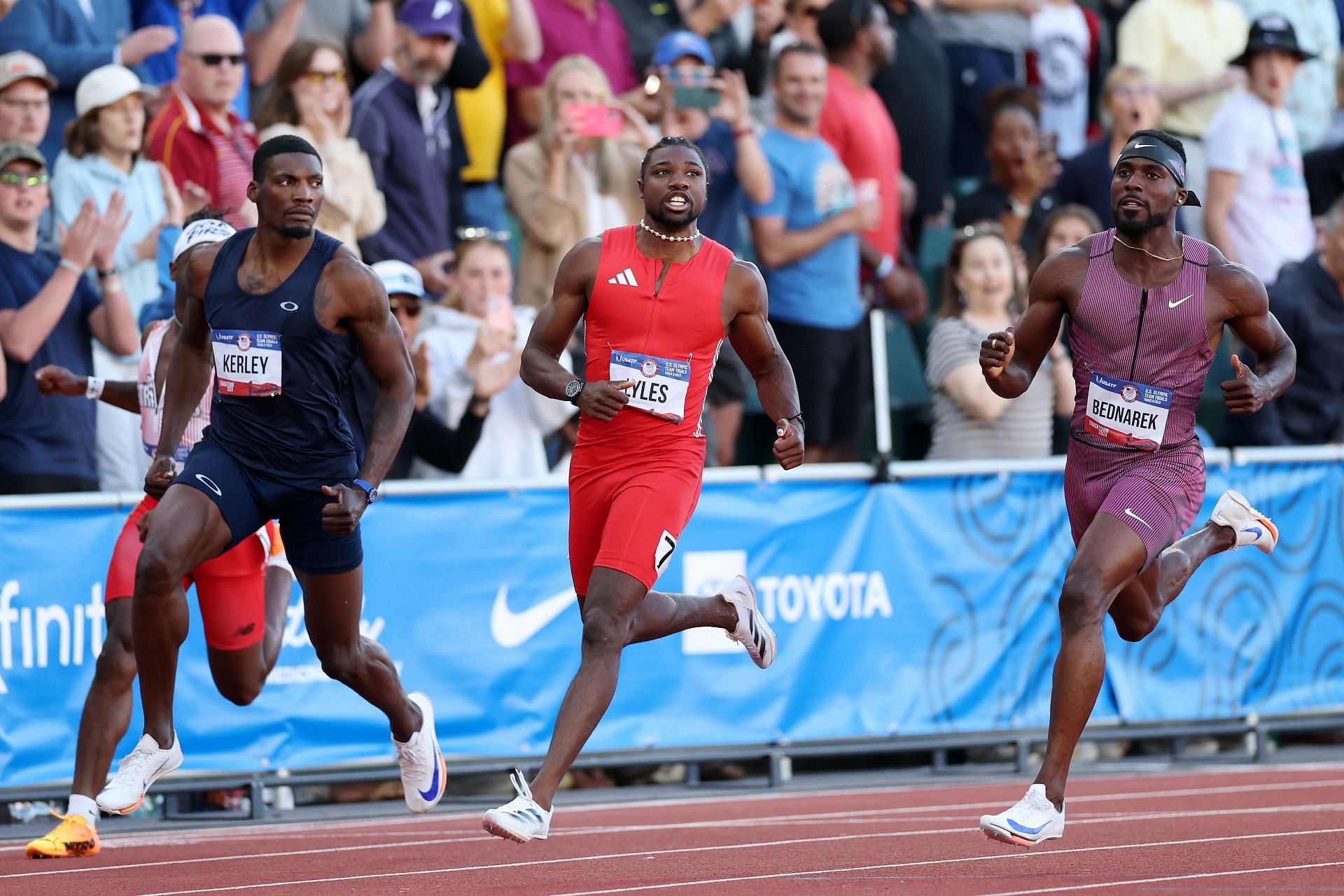 Fred Kerley competing at the U.S. Olympic Track and Field Trials [Image Sources: Getty]