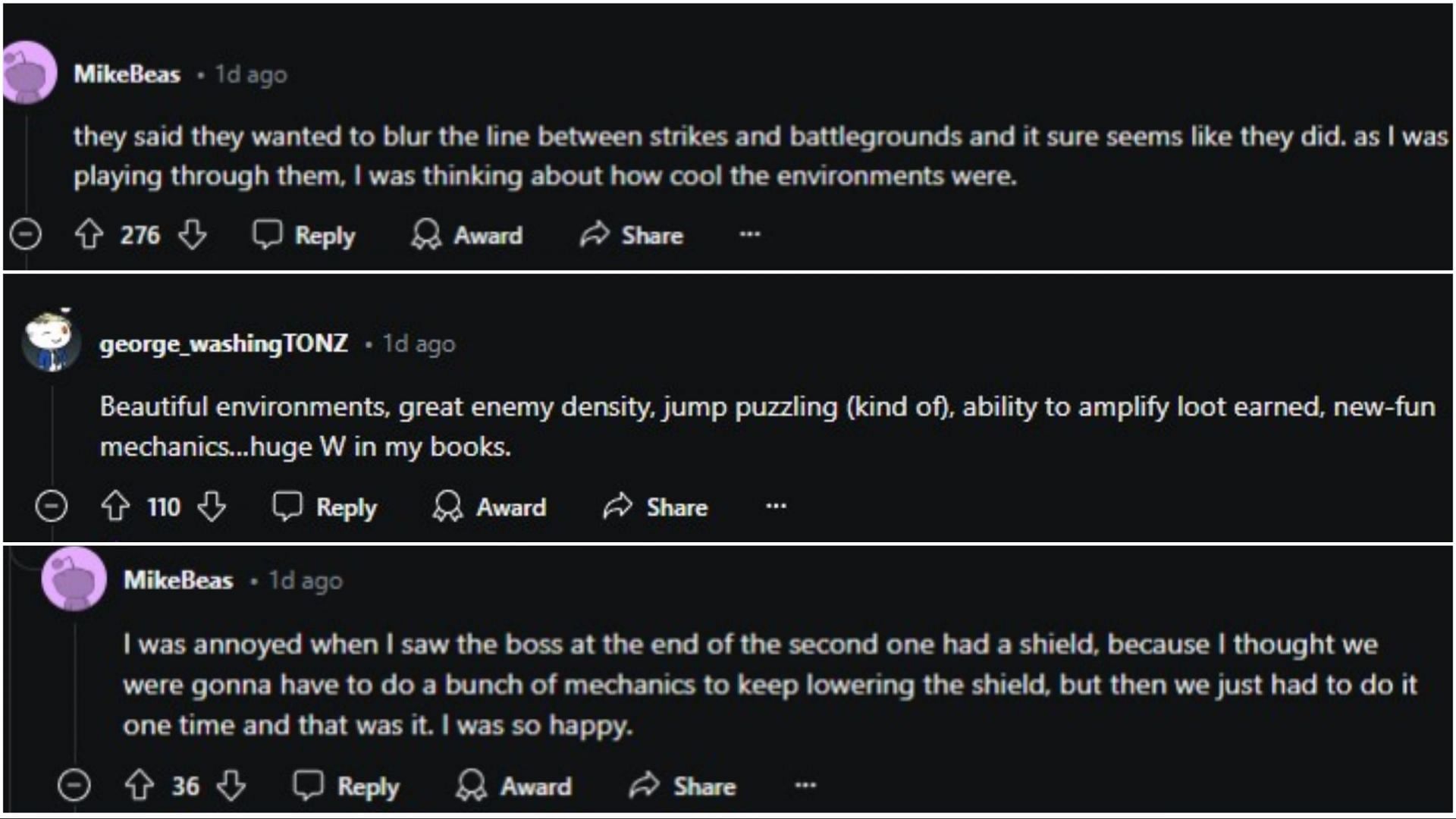 More community reactions on Destiny 2 Act 2 Battlegrounds (Image via Reddit)