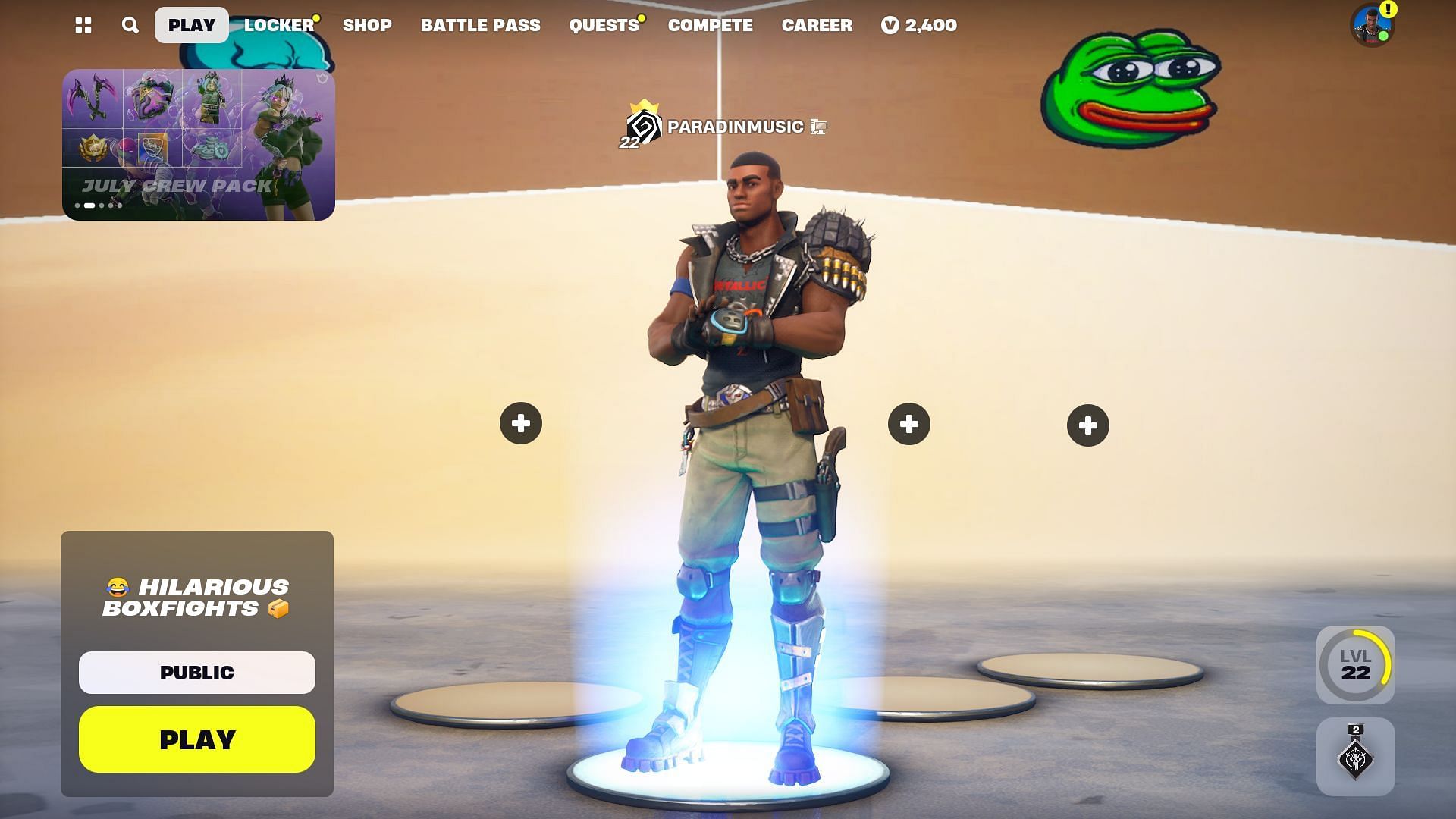 The Hilarious Boxfights lobby (Image via Epic Games)