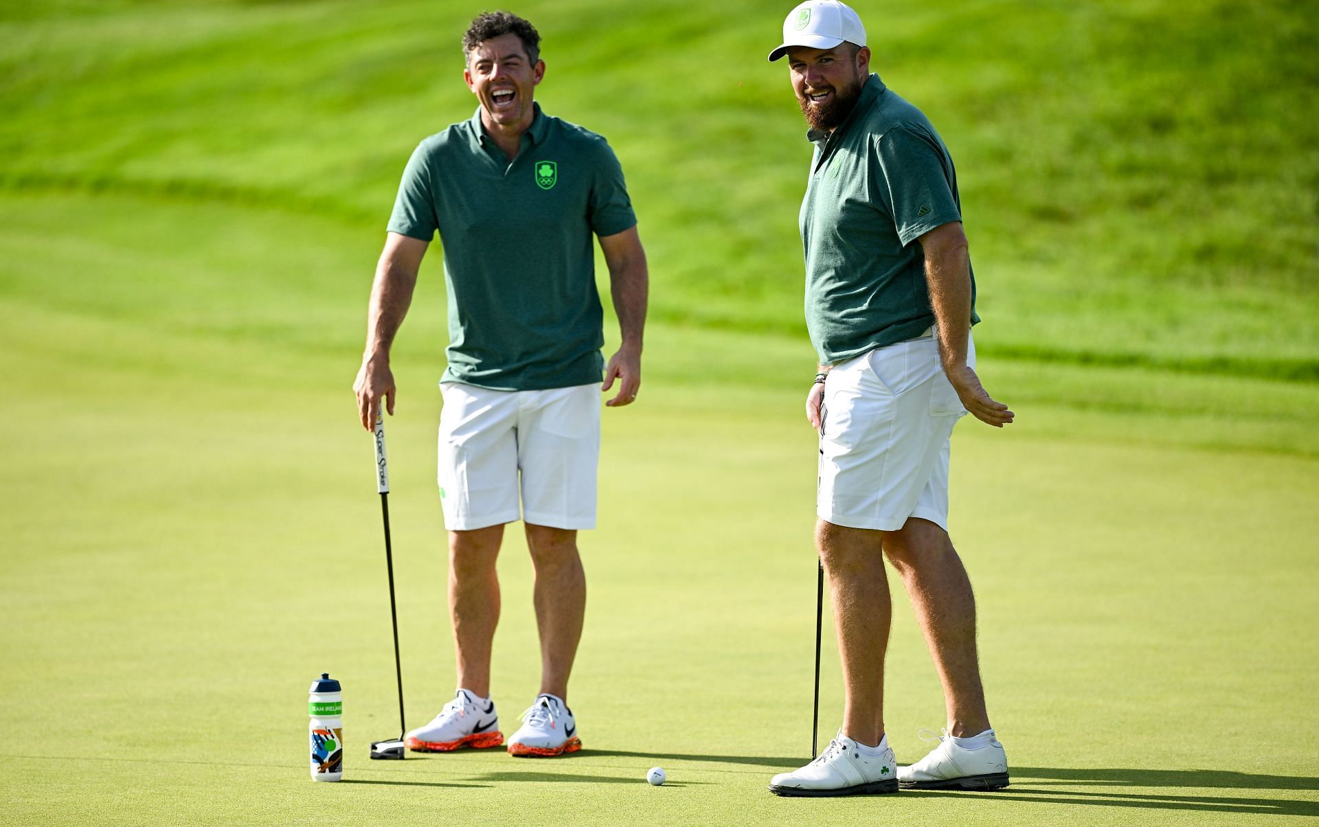 Rory McIlroy [L] and Shane Lowry [R] of Team Ireland | Brendan Moran/Sportsfile via Getty