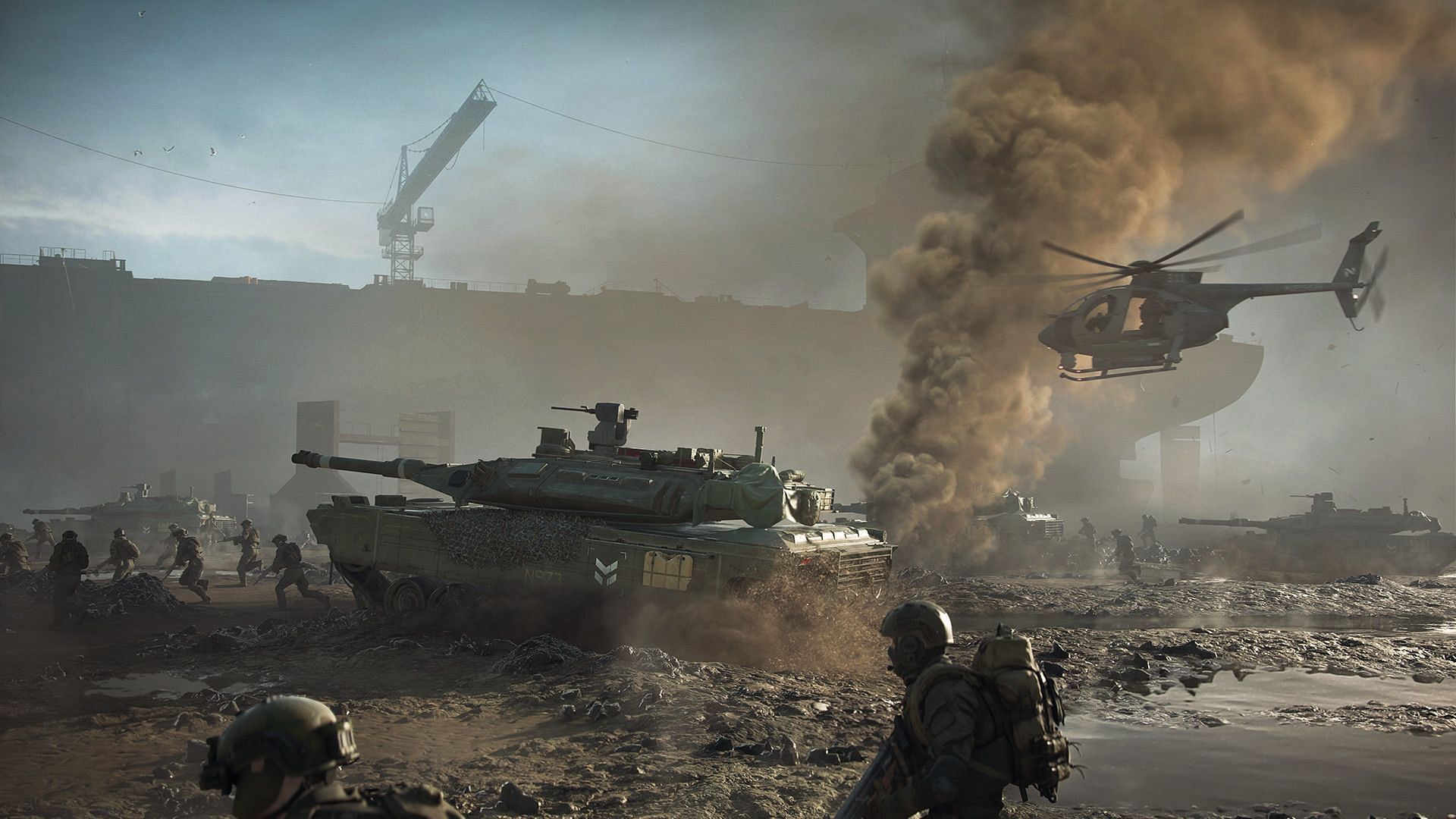 A snippet from large-scale warfare in Battlefield 2042 (Image via EA and IGDB)