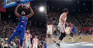 Watch: Victor Wembanyama drops dazzling 360 bounce pass to Rudy Gobert in France-Turkey clash