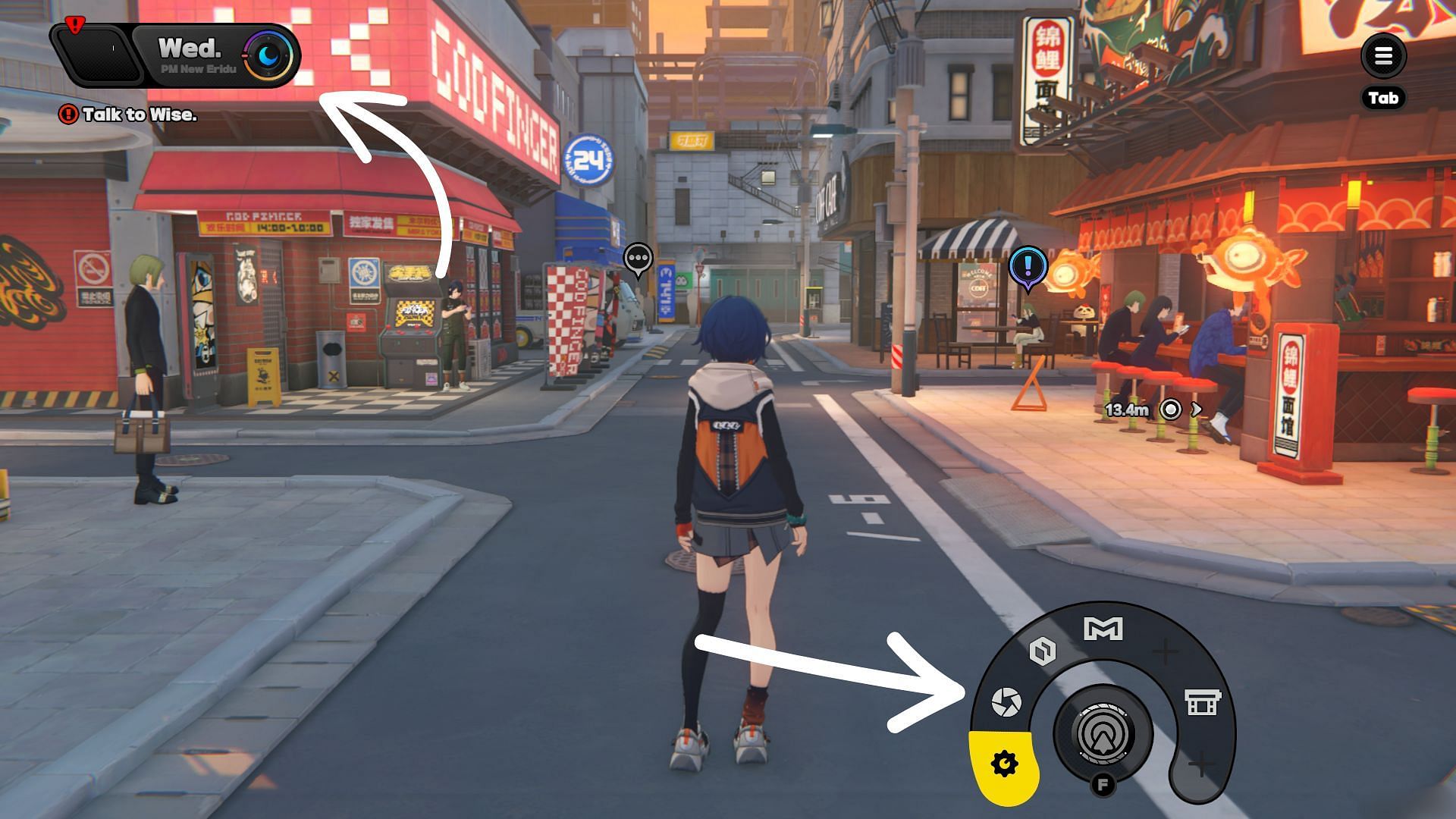 Location of Time &amp; Camera feature on the ZZZ hud (Image via HoYoverse)