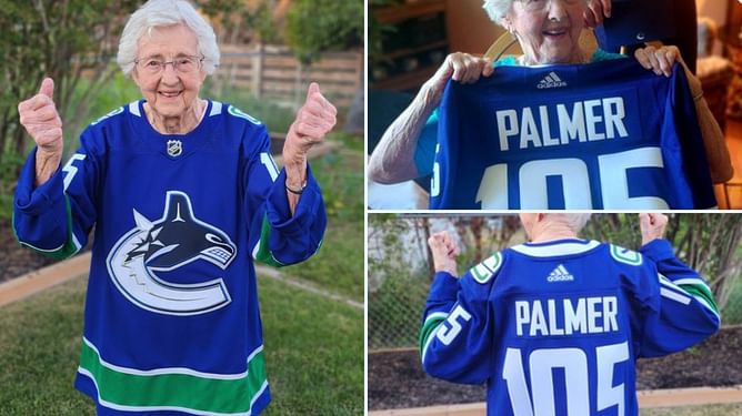 WATCH: Canucks captain Quinn Hughes makes Vancouver fan's 105th birthday among her most memorable