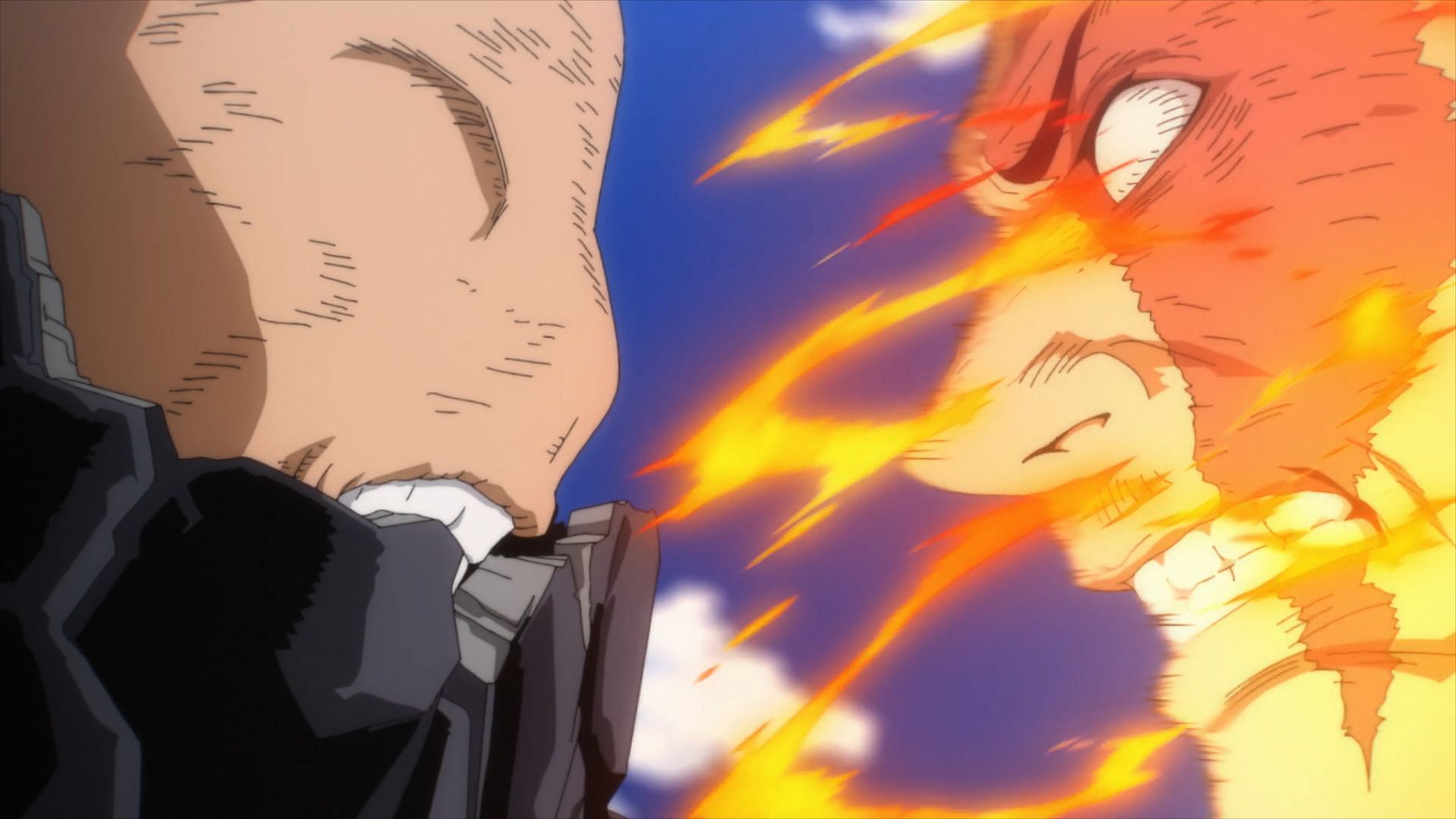 Endeavor faces AFO in My Hero Academia season 7 episode 10 (Image via Bones)