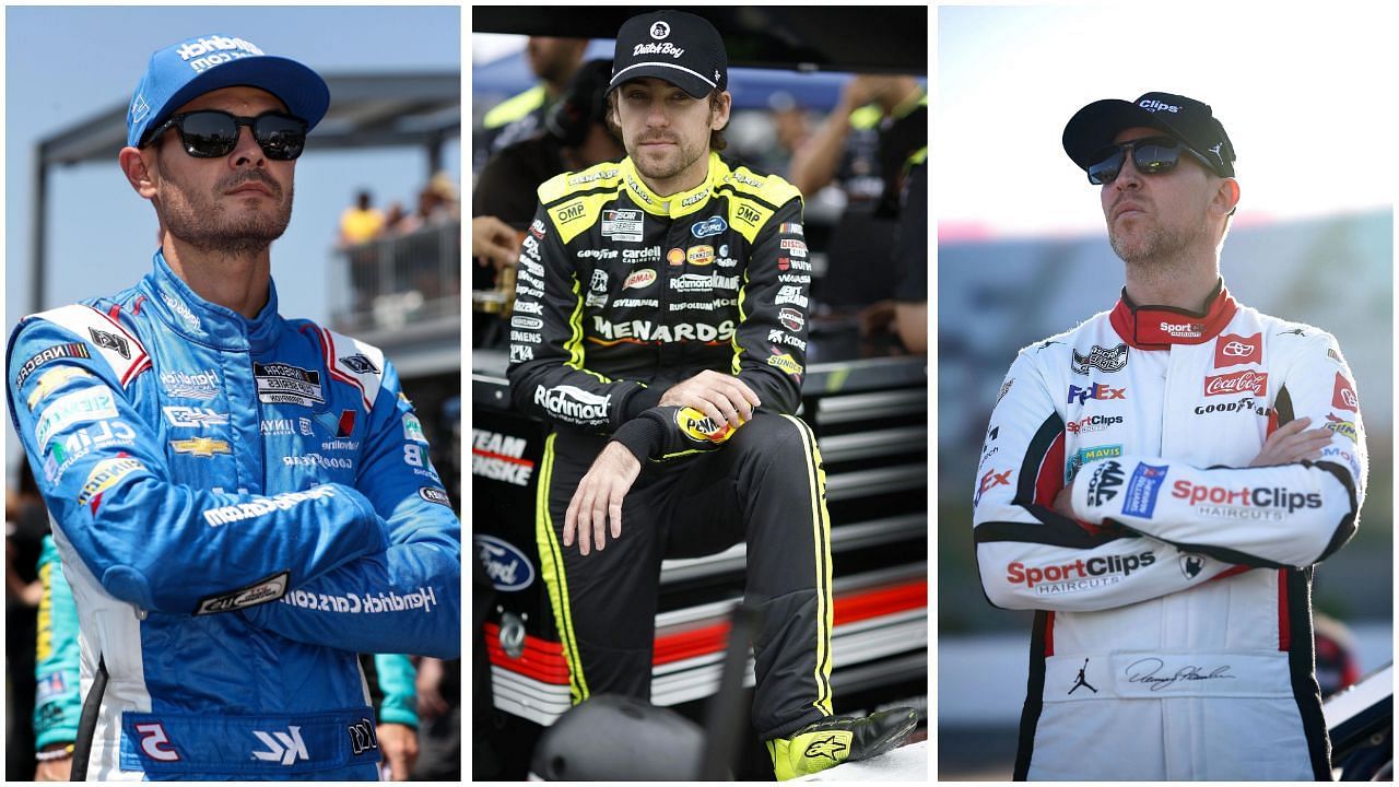 Kyle Larson (L), Ryan Blaney (C), and Denny Hamlin (R) (Image Source: Getty Images) 