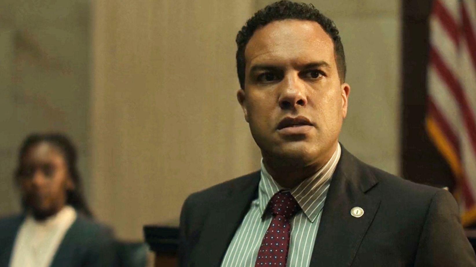 OT Fagbenle as Nico Della Guardia in a still from Presumed Innocent (via Apple TV+)